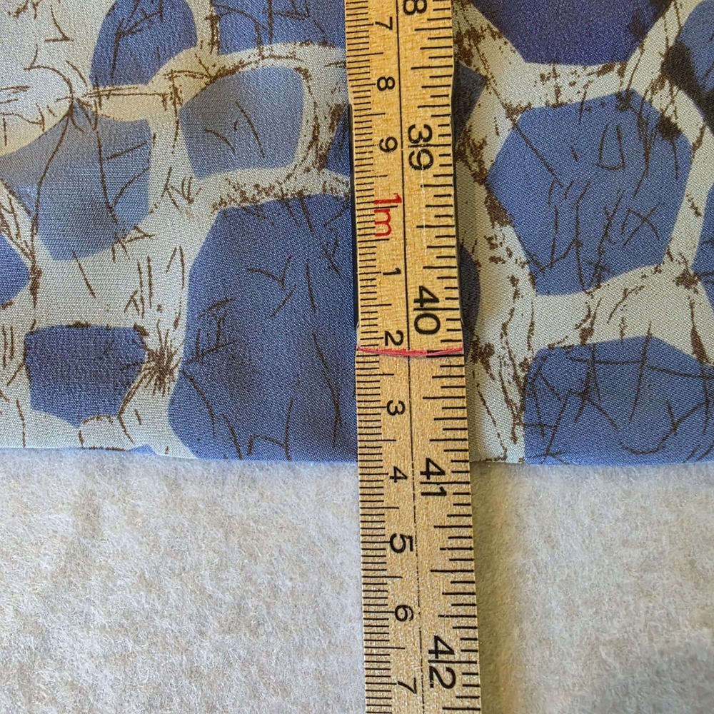 Adrianna Papell 100% Silk Wrap Dress Blue Abstract Print Size 12 Short Sleeve - Picture 8 of 8